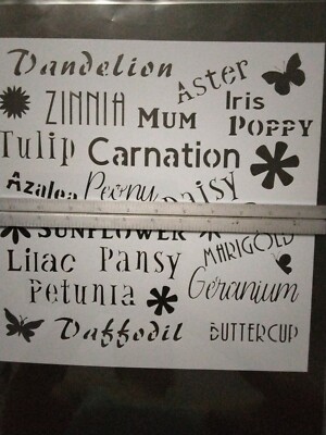 Stencil 11 1/2 x 11 1/2 summer flowers floral collage new craft paint fun