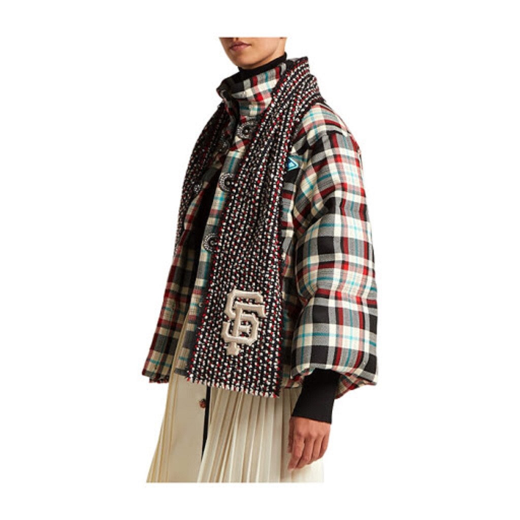 New Gucci SF Giant Blue Red Ivory Wool Blend Long Scarf 543298