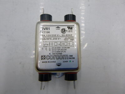 Corcom 2VR1 EMI Filter F7196 2A 120/250V 50-60Hz