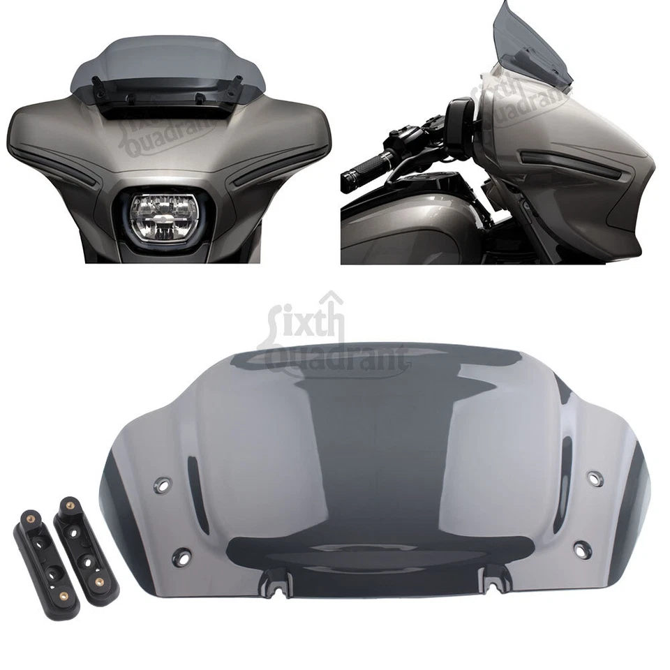 8" Windshield Windscreen Fit for Harley Touring CVO Street Glide 2023 2024 Smoke - Imagen 2 de 4