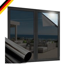 Blickdichte Fensterfolie selbstklebend Schwarz 30x300cm Sonnenschutz Privatsp...