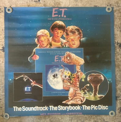【美品】E・T　サントラLPレコード　マイケル・ジャクソンポスター付き E.T. The Extra-Terrestrial Promo Poster Michael Jackson 1982