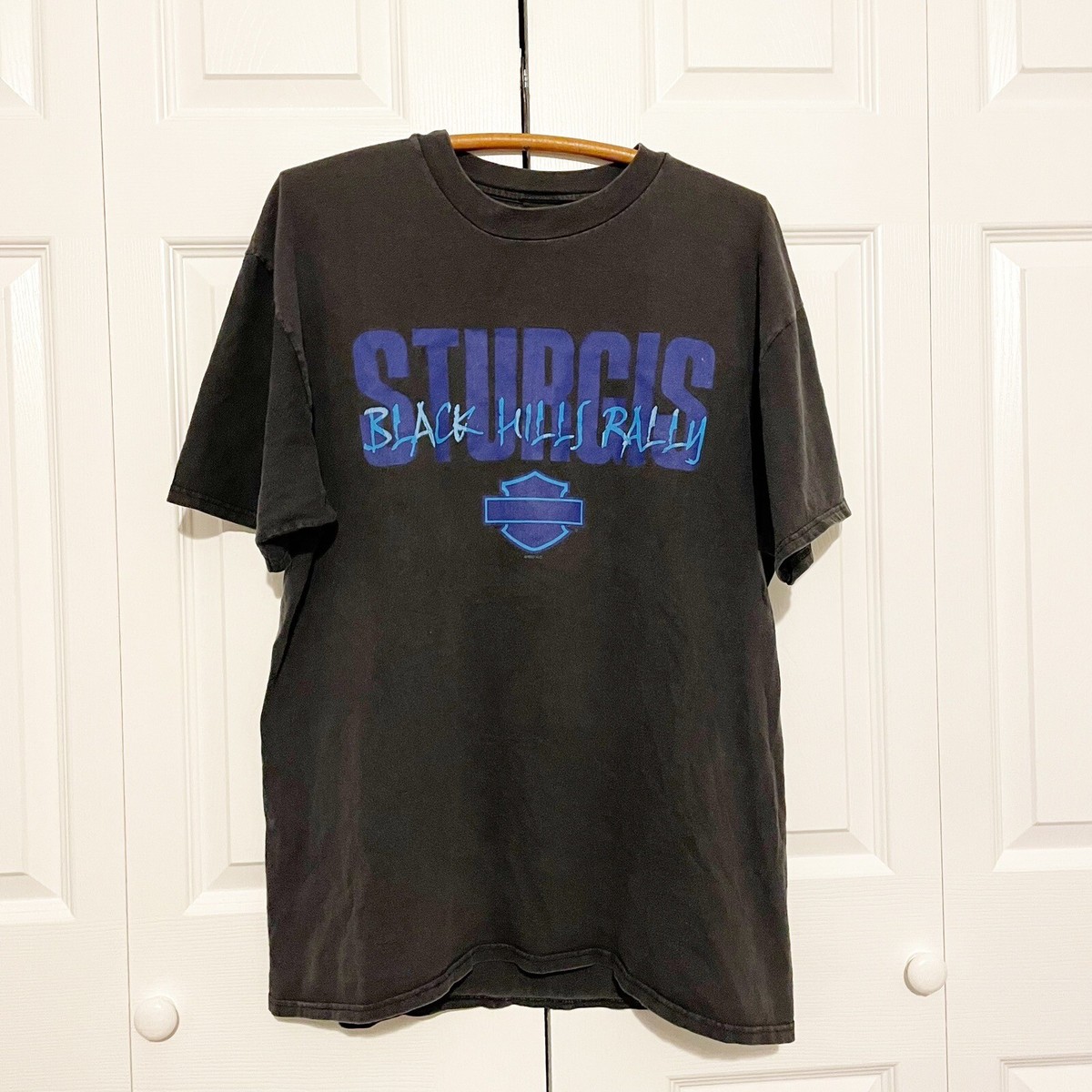 Vintage Harley Davidson T-Shirt XL Sturgis Faded Black ND Hills 