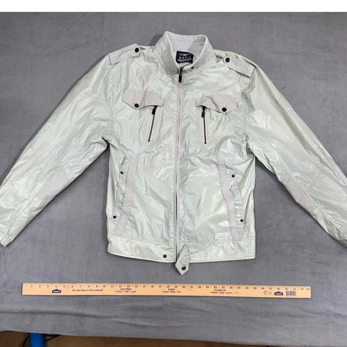Kanji Jacket Mens Gray Full Zip Waxed Coated Japanese Utility Field 2X-Large XXL - product listing photo