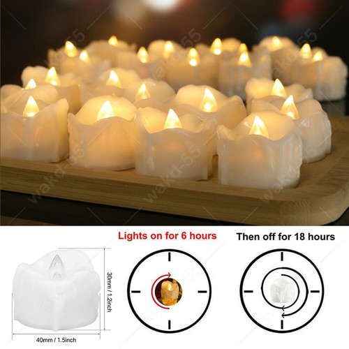 12pcs Flameless Flickering LED Tea Lights Candles with 6H Timer Battery Powered - Picture 3 of 13