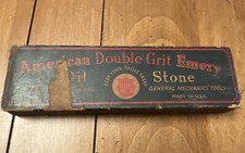 Vintage American Double Grit Emery Oil Stone Original Box Made In USA
