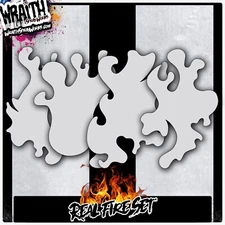 Real Fire Stencil Set - Reusable Airbrush Stencil Template