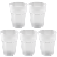 5X Kunststoffbecher Weiss Trinkbecher Plastik Trink-GläSer Mehrweg 0,25L