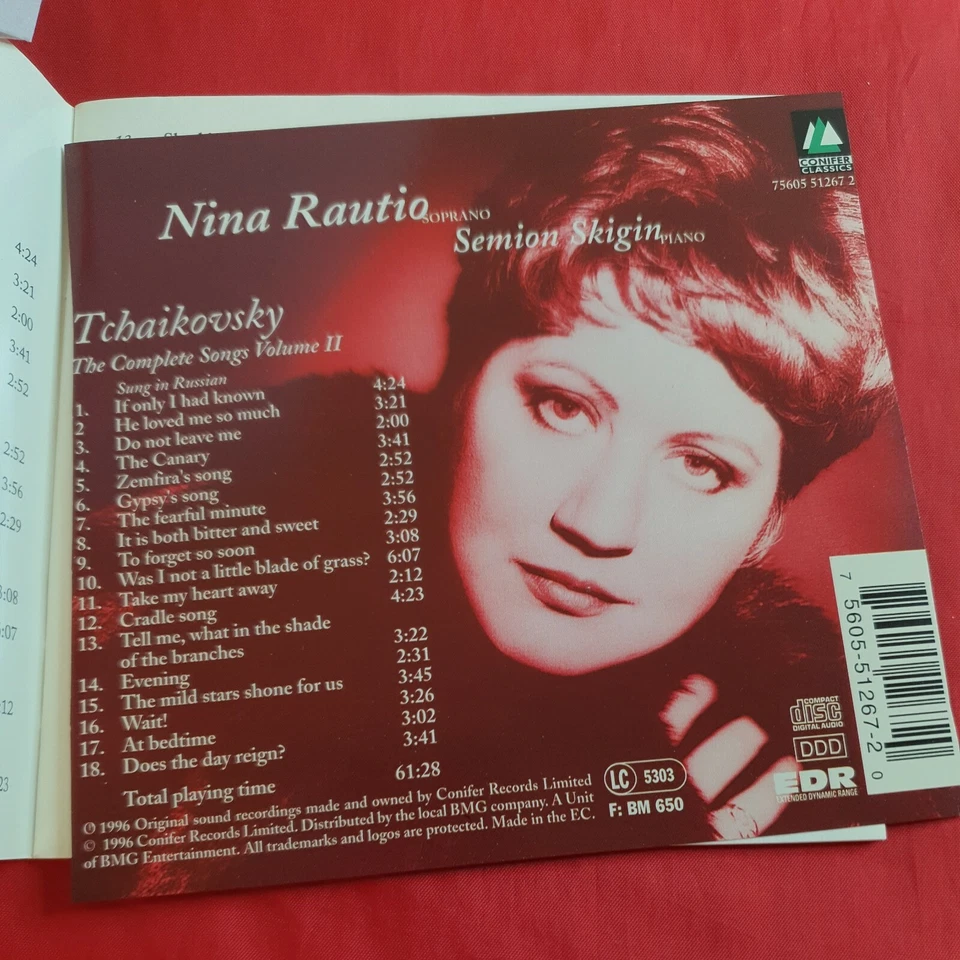 Tchaikovsky - The Complete Songs Vol 2 Semion Skigin - Nina Rautio CONIFER CD Foto 4 de 4