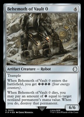 Mint/Near-Mint, English - 1 x MTG Behemoth of Vault 0 - Surge Foil Universes Bey