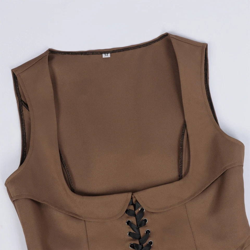 Womens Renaissance Costume Underbust Pirate Peasant High Low Dress Victorian - Image 4 of 4