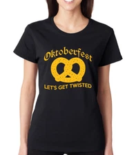 OKTOBERFEST LET'S GET TWISTED Pretzel German Party pun Women's Crew neck T-Shirt