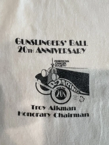 Troy Aikman Hanes Beefy TShirt 20th Anniversary Gunslinger Ball Tshirt XL