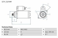 Bosch Anlasser (0 986 021 220) FüR Audi A4 B7 A6 C6 Seat Exeo Skoda Superb I |