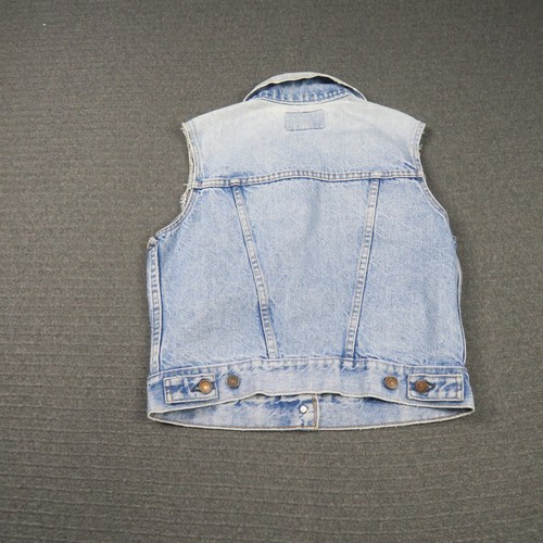 Vintage Levi's Womens Denim Vest XXS 6(AU) Light Blue Sleeveless Trucker Jacket - Picture 8 of 10