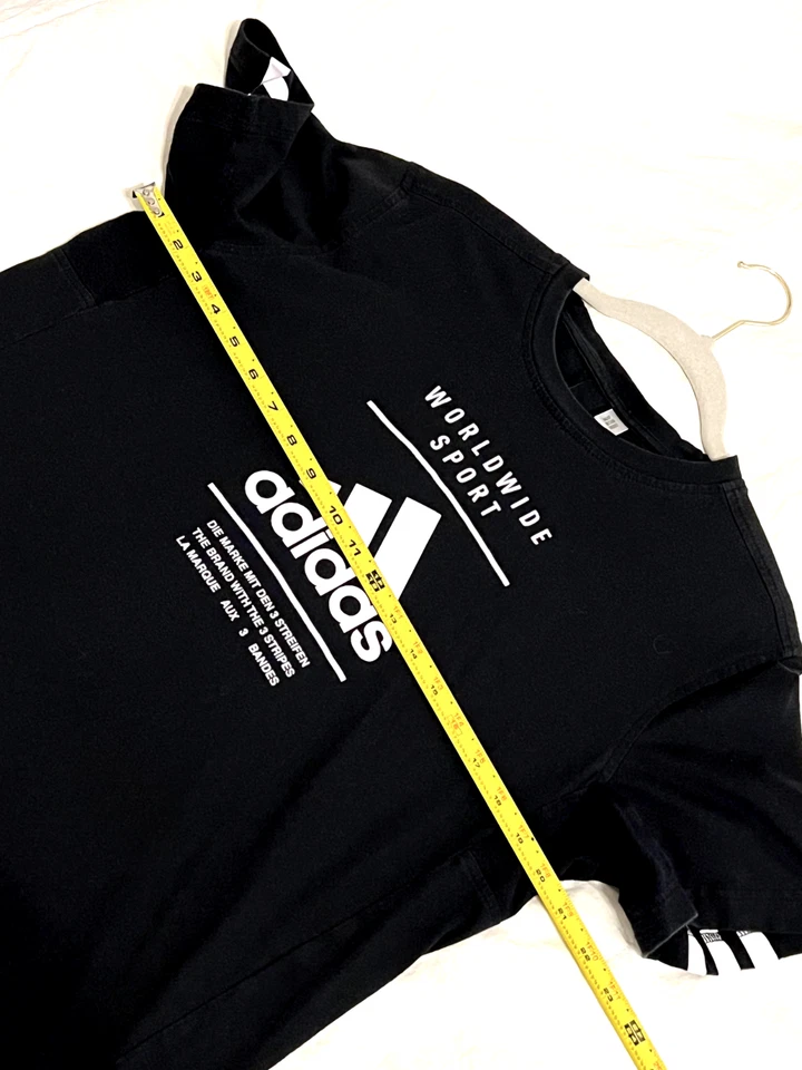 Camiseta Masculina Vintage Adidas Worldwide Sport M Preta - Imagem 4 de 4