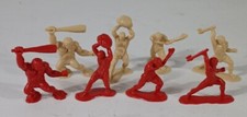 Vintage Marx Timme Prehistoric Playset Caveman Figure Lot of 8 Cream  Rare Red