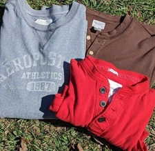 Men's Large Long Sleeve Shirts Aeropostale/AEagle/AFinch 3 - Pack