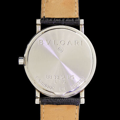 Bvlgari Bulgari BB33 SL PS Black Dial Wristwatch Stainless Steel 