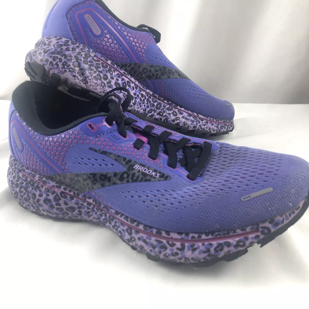Brooks Ghost 14 Running Shoe Purple/ Black/ Cheetah Women's 7.5B | eBay