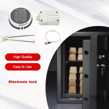 Gun Safe Lock Replacement Solenoid Lock w/ 2 Override Keys Chrome Digital Keypad