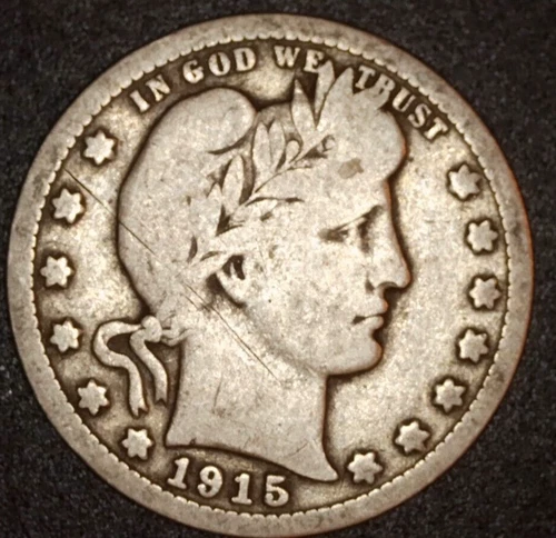 1915D Barber quarter VG Sn100416