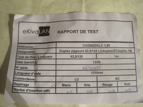 1pcs Duplex Zippcord 62.5/125 LC Duplex/SC Duplex 1m - Picture 2 of 2