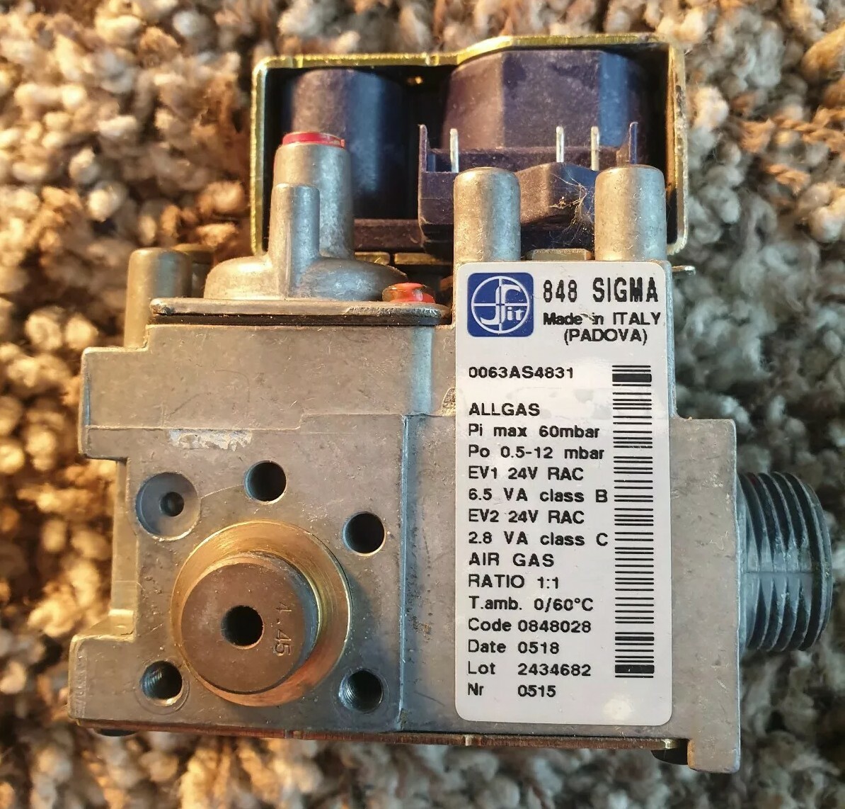 BLOC GAZ SIGMA 848 0063AS4831 + Allumeur Intégré SIT