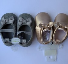 Baby Girl Shoe Lot of 2 Cloud Island 3-6M  Stepping Stones 9-12M New