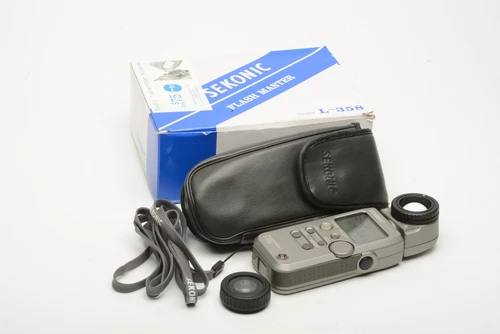 Sekonic L-358 Flash Meter with Lumigrid, case, box, tested, accurate