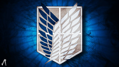 Anime shingeki no kyojin scout regiment logo blue CCG Gaming Mat Desk