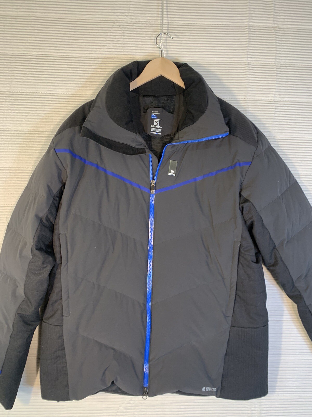 Cappotto piumino Salomon uomo biancobreeze taglia XL nero senza cappuccio