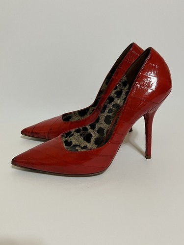 Dolce & Gabbana Red Patent Leather Pointed Toe High Heel Pumps US 9.5 EU 40 - Picture 2 of 19