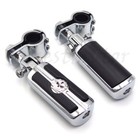 Footpegs Skull Foot Pegs 1 1/4" Clamps Mount For Harley Davidson Street Glide