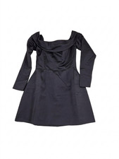 Odd Muse Satin Bardot Mini Dress Black - XS