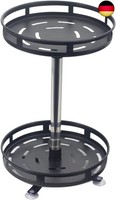 GewüRzregal Lazy Susan Drehteller Halter Drehbar 2 Etagen Stahl Schwarz
