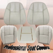 For 07-14 Chevy Tahoe Suburban Both Side Leather Seat Cover & Foam Cushion Gray