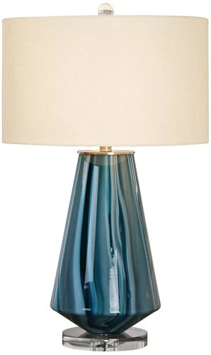 Uttermost Pescara 29" Teal-Gray and Blue-Swirl Glass Modern Table Lamp - Picture 2 of 4