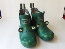 Joules Wellibob Right In The Rain GreenFrog Rainboots Size US 9 New In Box Child