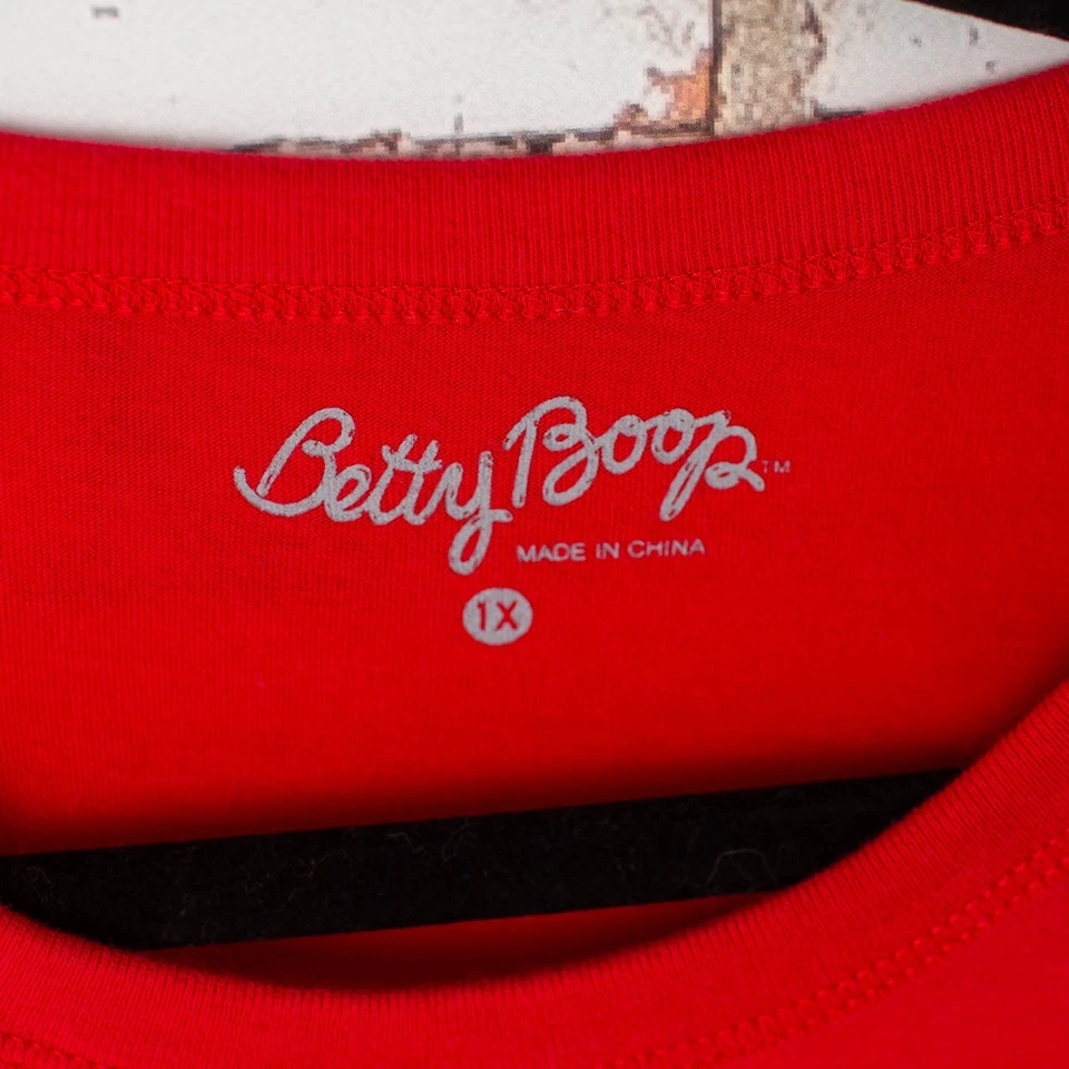 2012 Betty Boop красный короткий рукав сна рубашка женский размер 1 X полностью Betty - Изображение 3 из 4