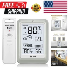 Wireless Weather Station - 330ft Range Sensor with Adjustable Backlight Monitor