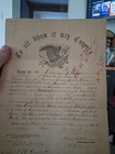 Original 1865 Civil War Discharge, Connecticut.  Upson & pension papers