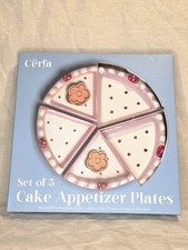Cute Cake Slice Plates Set of 5 Pink Dessert ...