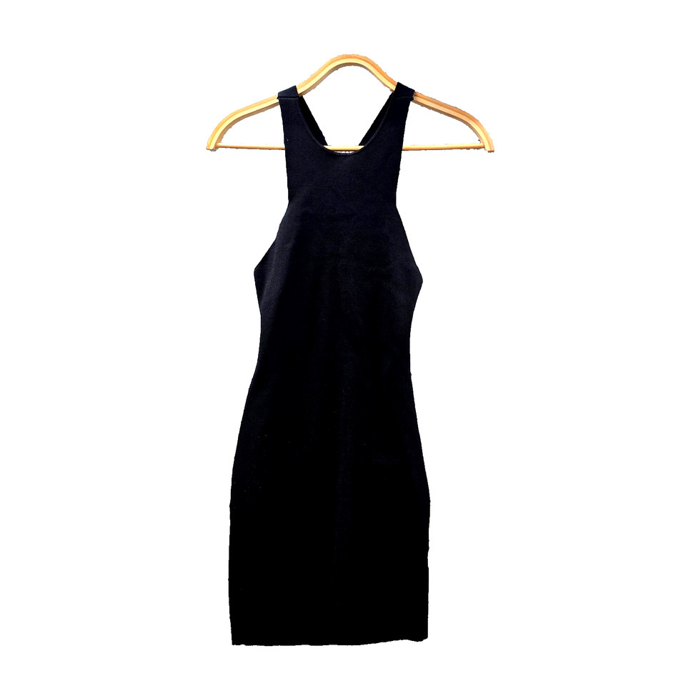 Beginning Boutique Dress Womens Bodycon Mini Size S Black Rib Knit Sleeveless