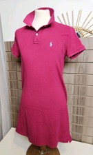 Polo Ralph Lauren Dress Ladies Athleisure Blushed Pink 100% Cotton Holiday UK M