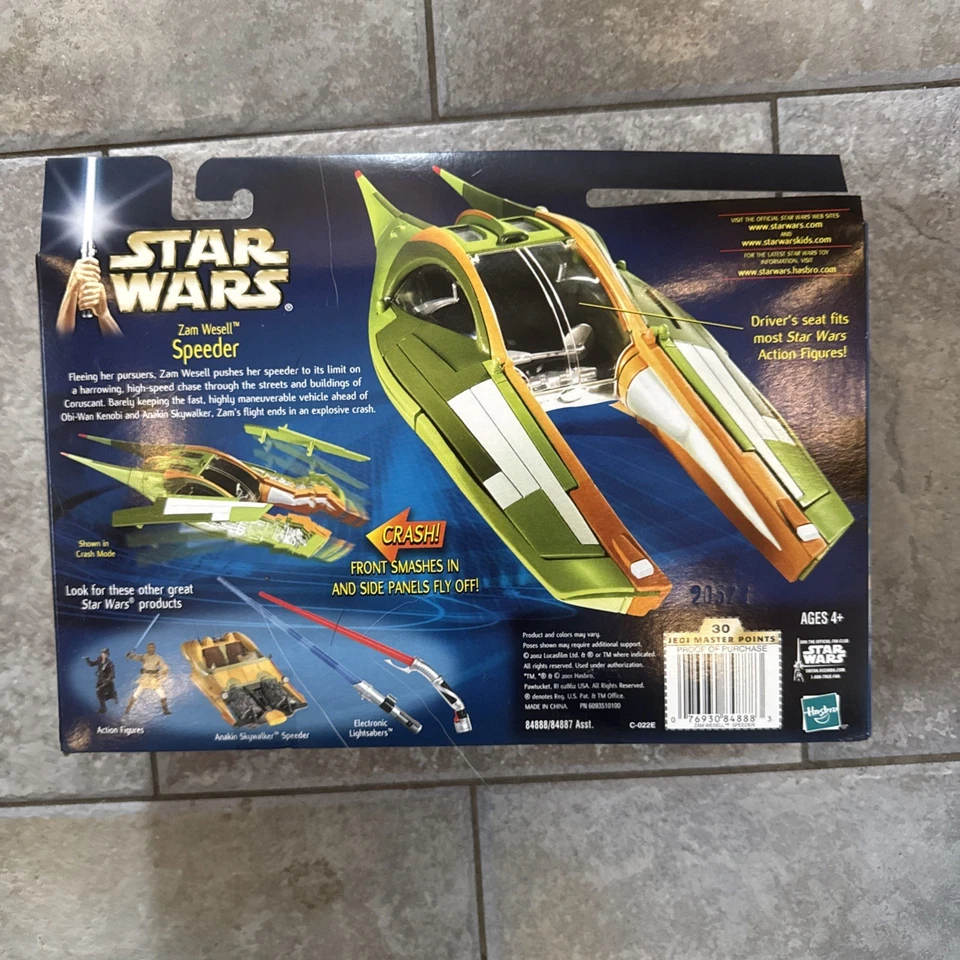 Star Wars AOTC Attack Of The Clones Zam Wessel’s Speeder Vehicle Hasbro Novo na caixa 2002 - Imagem 2 de 3