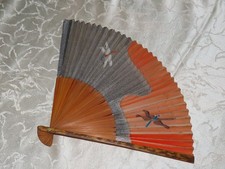 Antiker Fächer "Libelle Silber/ Apricot Farben "!