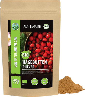 Alpi Nature Hagebuttenpulver BIO 500G, Hagebutten Getrocknet Und Gemahlen, Hageb