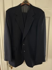 Vintage 90s Evan Picone 46L 100 Wool USA Dark Navy