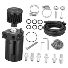 Oil Catch Can Kit, 300ML Baffled Oil Can with Breather Filter, 01847BK